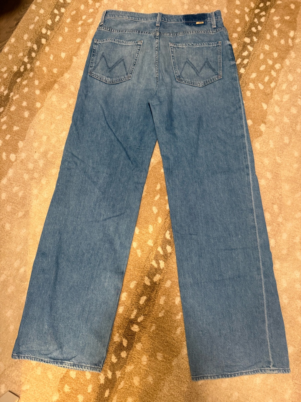 MOTHER Women’s Wide Leg Flare Jeans in Medium Blue Denim